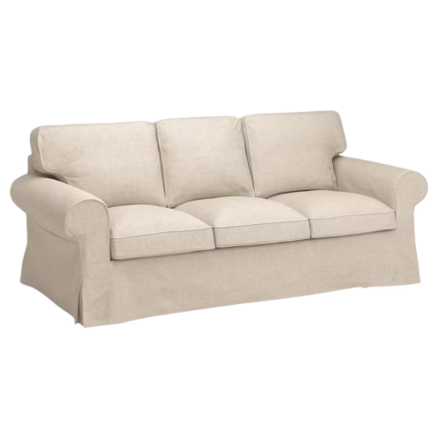 A modern 3 seat sofa in light beige